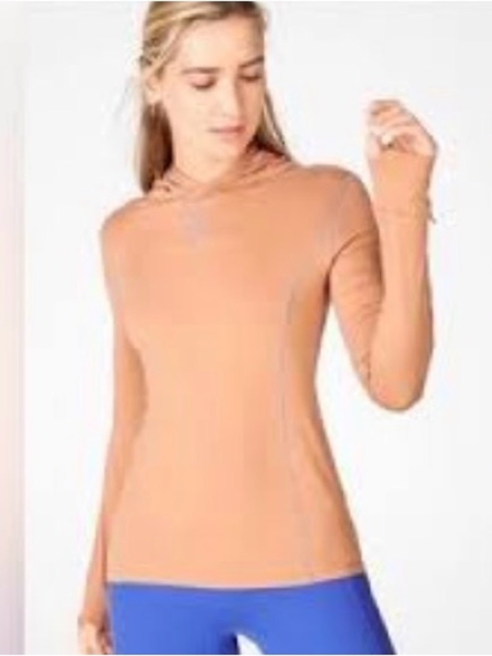 Fabletics Long Sleeve Cowl Neck Top in Rust athletic stretch! Ptp 25 unstretched